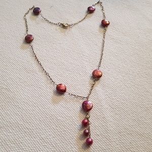 Lovely pink fresh water pearl and sterling necklac